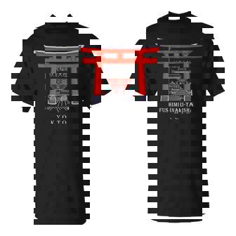 京都、日本、神社、伏見稲荷大社、ドローイング Tシャツ - Kawaiitshirt