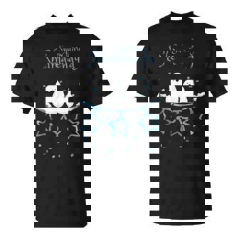 人気話題 シマエナガの親子 雪 雪の結晶 妖精 北海道 日本の野鳥 星 白い小鳥 星 Tシャツ - Kawaiitshirt