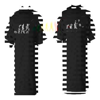 人類の進化 釣り竿 漁師 釣り人 面白い 釣りバカ フィッシング 漁師 海 川 船 おもしろ 釣り堀 趣味 釣り Tシャツ - Kawaiitshirt