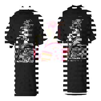伝統的な着物のエレガントな日本の芸者のイラスト Tシャツ - Kawaiitshirt