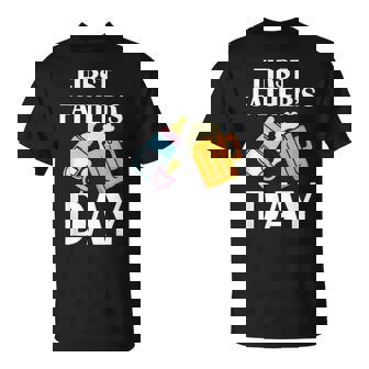 初めての父の日 ビール ミルク 新しいお父さん お父さん 若い親 Tシャツ - Kawaiitshirt