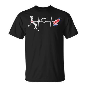 北朝鮮 日本 ハートビート 北朝鮮の日本の国旗 Tシャツ - Kawaiitshirt