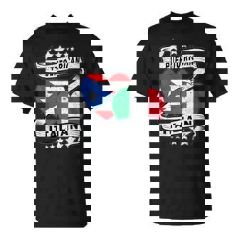 半分イタリア半分プエルトリコの国旗 ハート イタリア プエルトリコ Tシャツ - Kawaiitshirt