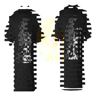 古代の典型的な猫の女神バステット エジプト 三日月 月 月 Tシャツ - Kawaiitshirt