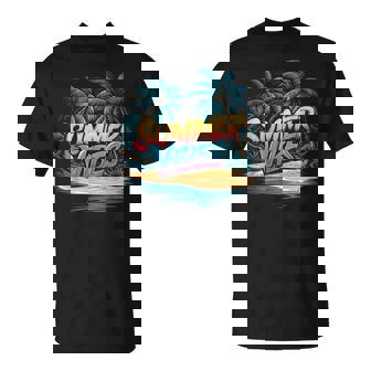 夏 バイブ トロピカル ビーチ ヤシの木 オーシャン サンシャイン Tシャツ - Kawaiitshirt