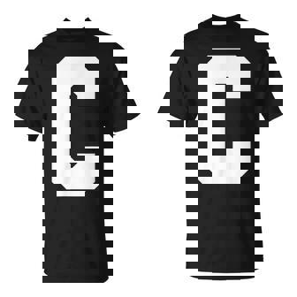 大文字 C アルファベット モノグラム イニシャル Tシャツ - Kawaiitshirt