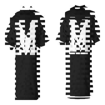 大文字 M アルファベットモノグラム イニシャル Tシャツ - Kawaiitshirt