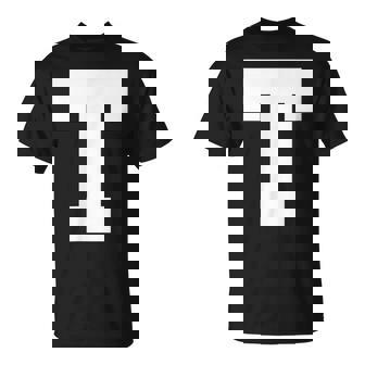 大文字tアルファベットモノグラムイニシャル Tシャツ - Kawaiitshirt