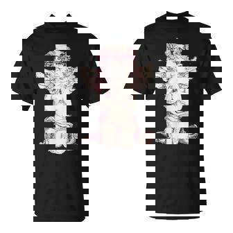 天使の羽を持つ膝の上の美的天使を祈る Tシャツ - Kawaiitshirt