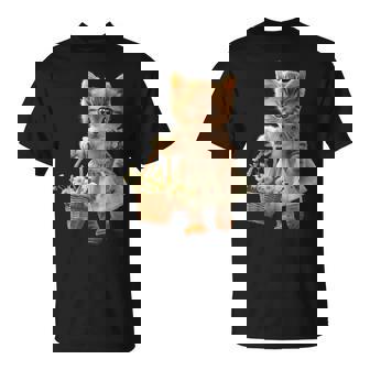 子猫、茶トラ、かわいい、おもしろい、癒し、花かご、ワンピース、可愛い、花束 Tシャツ - Kawaiitshirt