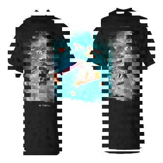 宇宙 レーザー目 猫 ピザに乗る猫 ギャラクシーキャット Tシャツ - Kawaiitshirt