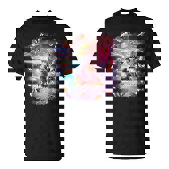 宇宙ピザ猫-レインボーレーザー、タコス、ブリトー Tシャツ - Kawaiitshirt