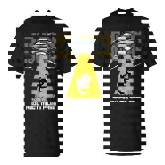宇宙人 侵略 Abduct Me Please 宇宙船 おもしろ猫 Ufo Tシャツ - Kawaiitshirt