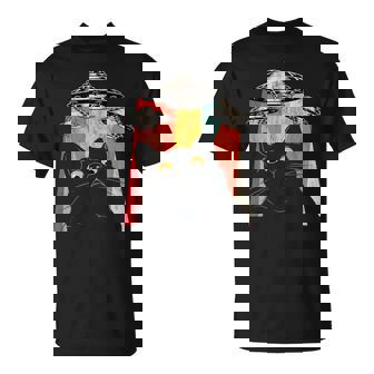 宇宙船 宇宙人 猫 Ufo 黒猫 面白い Tシャツ - Kawaiitshirt