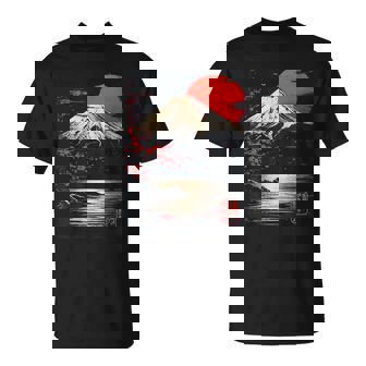 富士山と桜の至福 ヴィンテージ日本美術フュージョンtシャツ Tシャツ - Kawaiitshirt