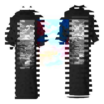 寺と富士山のある日本の風景 Tシャツ - Kawaiitshirt