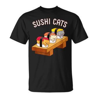 寿司猫 まぐろ 酒たまご Tシャツ - Kawaiitshirt