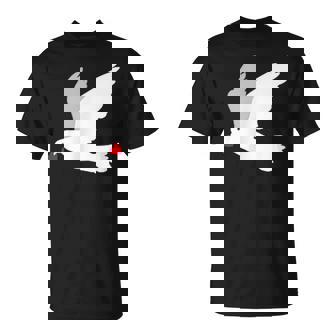 平和への愛を込めた白い鳩 Tシャツ - Kawaiitshirt