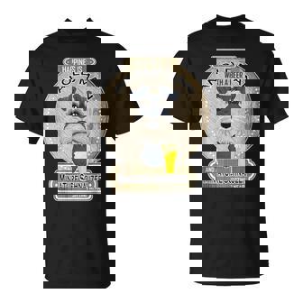 幸せはビールを持った老人にある ミニチュア・シュナウザー Tシャツ - Kawaiitshirt