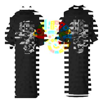 幾何学的ミニマリズム イラスト カメレオン 爬虫類 Tシャツ - Kawaiitshirt