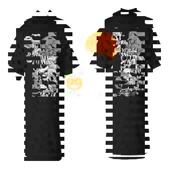 恐竜 T-Rex スケルトン 古代 科医 恐竜 怖い ハロウィン Tシャツ - Kawaiitshirt