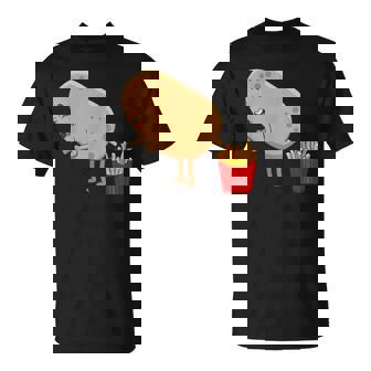 愉快なフライドポテト食べ物デザイン 男女兼用 Tシャツ - Kawaiitshirt