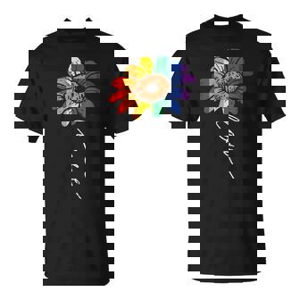 愛のヒマワリ 花柄 Lgbtq レインボーフラッグ ゲイプライド アライ Tシャツ - Kawaiitshirt