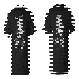 愛らしい白い馬のポケット Tシャツ - Kawaiitshirt