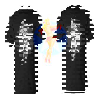 愛国心 ヴィンテージ セクシー ピンナップ 女の子 Tシャツ - Kawaiitshirt