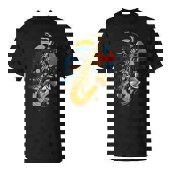 抽象音楽家 ジャズ サックス プレーヤー カラフル Tシャツ - Kawaiitshirt