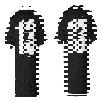 数字 Nhirn 数字 13 プレーン 白 数字 Tシャツ - Kawaiitshirt