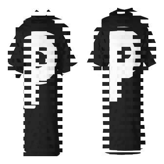 文字p 大文字 アルファベット モノグラム イニシャル Tシャツ - Kawaiitshirt