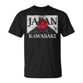 日本 カワサキ 富士山 旗 Tシャツ - Kawaiitshirt