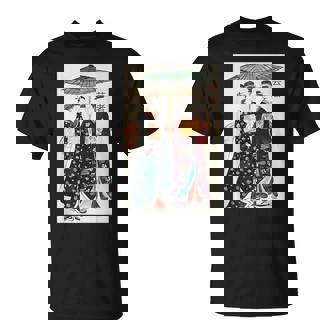 日本の伝統芸者 絵画 アート 水彩 お土産 Tシャツ - Kawaiitshirt