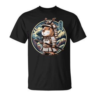 日本の侍カピバラのタトゥー、かわいい忍者カピバラ Tシャツ - Kawaiitshirt