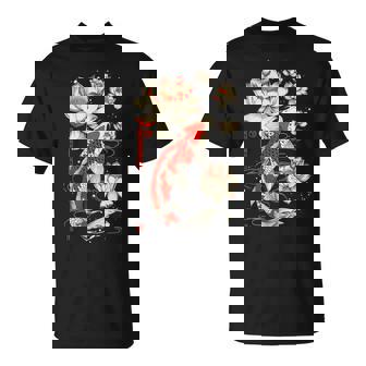 日本の鯉 魚 蓮の花 ヴィンテージ アート 日本 Tシャツ - Kawaiitshirt