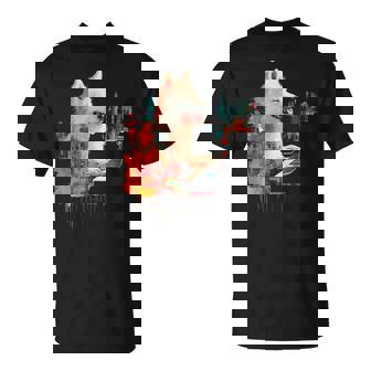 日本スピッツ 犬 モチーフ ペット 幾何学 日本スピッツ Tシャツ - Kawaiitshirt