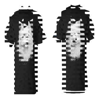 日本スピッツ 犬 モチーフ ペットアート 青い目 日本スピッツ Tシャツ - Kawaiitshirt