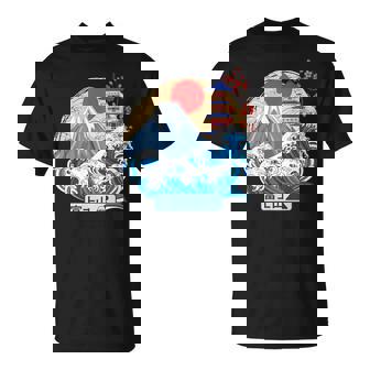 日本山 富士 大波 神奈川 日本 ヴィンテージアート Tシャツ - Kawaiitshirt