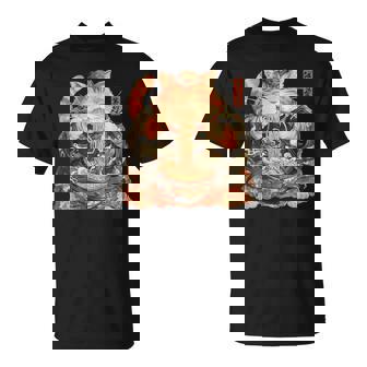 日本美術 ラーメン 猫 忍者 浮世絵 アニメ風 侍猫 Tシャツ - Kawaiitshirt