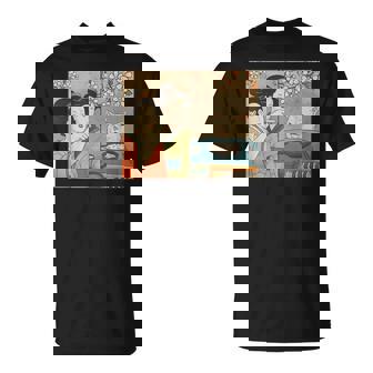 日本美術 桜猫と寿司 Tシャツ - Kawaiitshirt