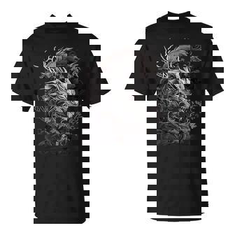 日本龍 タトゥー描画 伝統的な日本のグラフィックtシャツ Tシャツ - Kawaiitshirt