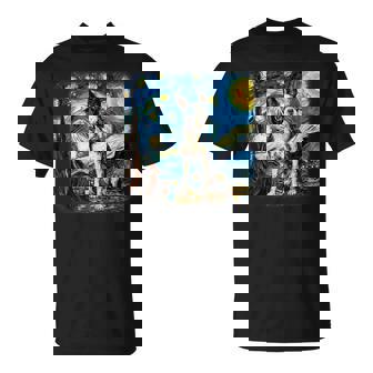 星月夜のヴァンゴッホ ボストンテリア Tシャツ - Kawaiitshirt