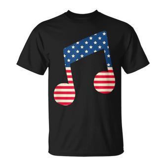 星条旗 アメリカ国旗 音符 Tシャツ - Kawaiitshirt