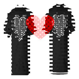 星柄のグラフィックハートプリント。 Tシャツ - Kawaiitshirt