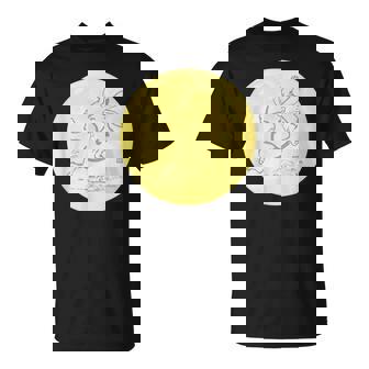 月 に映る 鳥獣戯画 兎 デザイン ウサギ うさぎ メンズ レディース キッズ 和風 和柄 グラフィック Tシャツ - Kawaiitshirt