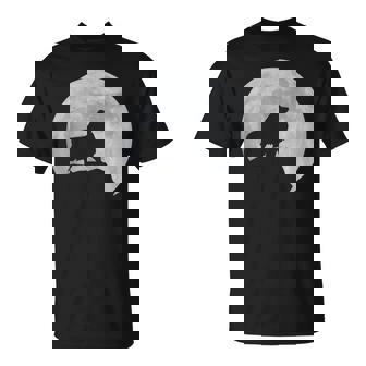 月と犬のシルエット シェルティーシェットランドシープドッグ Tシャツ - Kawaiitshirt