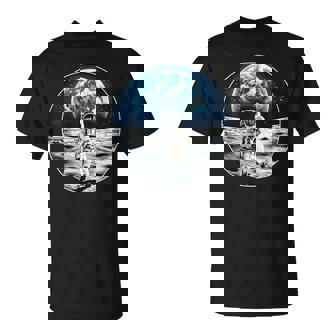 月面着陸 地球 グラフィック Tシャツ - Kawaiitshirt