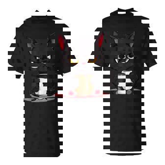 朝が嫌いなコーヒーと可愛い黒猫 Tシャツ - Kawaiitshirt