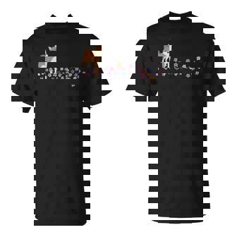 柴 いぬ 柴犬 イラスト おしゃれ シンプル かわいい 花 手描き 手書き 春の色 犬飼い 犬好き 犬柄 長袖tシャツ Tシャツ - Kawaiitshirt